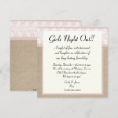 Invitation De dentelle de toile de jute de filles de nuit (Devant / Derrière)