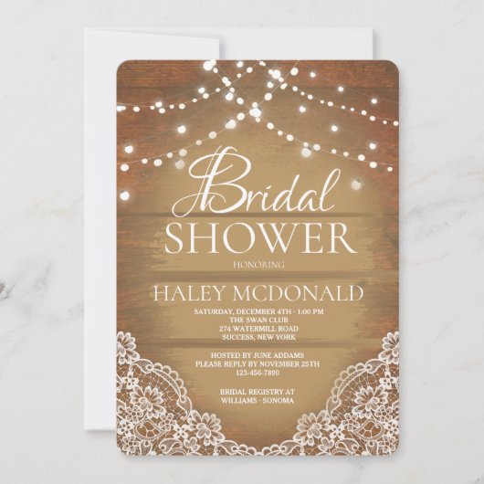 Invitation de dentelle du pays (Devant)