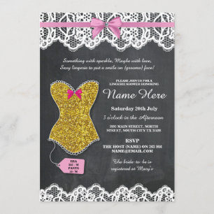Invitation de dentelle rose or de la fête nuptiale