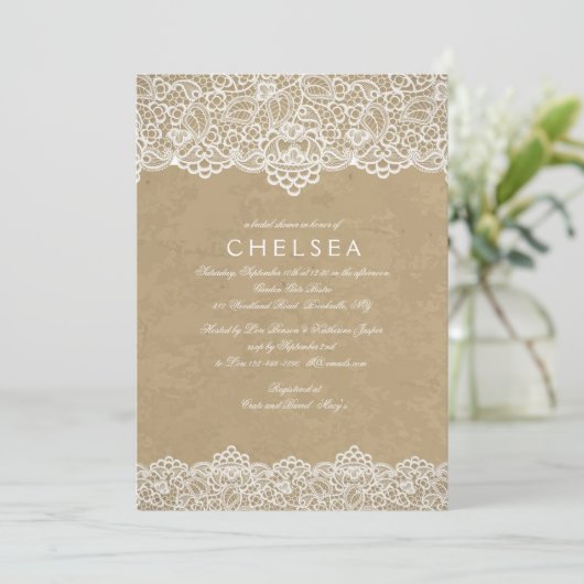 Invitation de dentelle vintage (Debout devant)