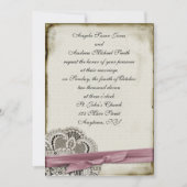 Invitation de dentelle Vintage Laura Pink (Devant)