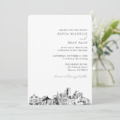 Invitation de Denver Mariage élégante Skyline (Debout devant)