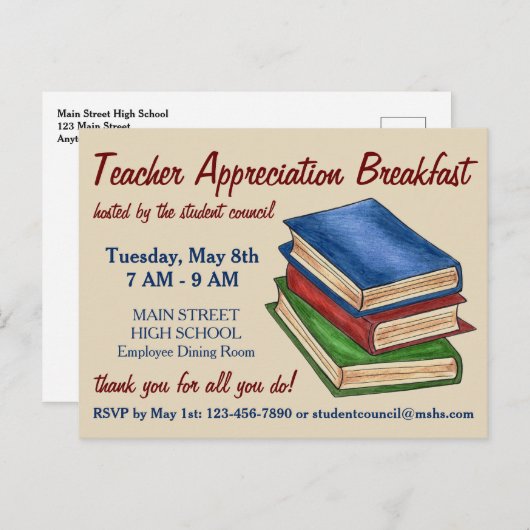 Invitation de départ à la retraite de l'enseignant (Devant / Derrière)