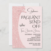 Invitation de départ de concours | Paillettes rose (Devant)