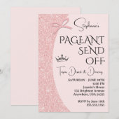 Invitation de départ de concours | Paillettes rose (Devant / Derrière)