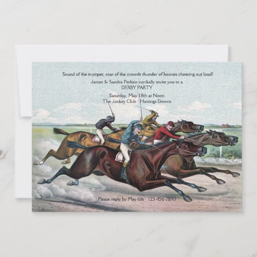 Invitation de Derby à Arrivée Serrée (Devant)