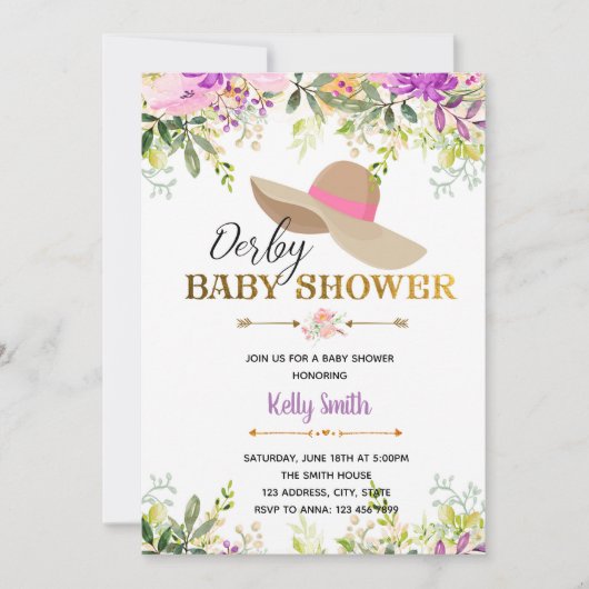 Invitation de Derby baby shower (Devant)