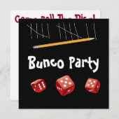Invitation de dés de jeu et Bunco (Devant / Derrière)