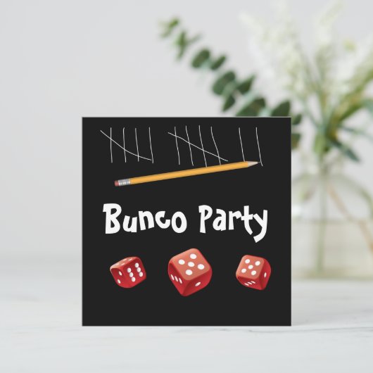 Invitation de dés de jeu et Bunco (Debout devant)