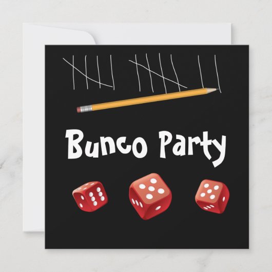 Invitation de dés de jeu et Bunco (Devant)
