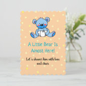 Invitation de design de Baby shower d'ours bleu do (Debout devant)