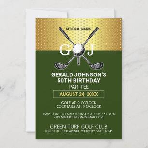 Invitation de design de monogramme de golf minimal