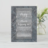 Invitation de designer en marbre moderne vert noir (Debout devant)