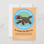 Invitation de dessin animé animal de carcajou affa (Devant)