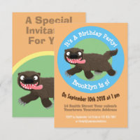 Invitation de dessin animé animal de carcajou affa