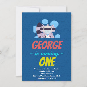 Invitation de dessin animé sur mesure du Raccoon p