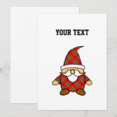 Invitation de dessin de gnome de carton mignon (Devant / Derrière)