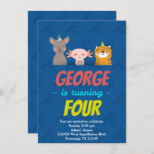 Invitation de dessin sur mesure pour bébé Cheetah  (Devant / Derrière)