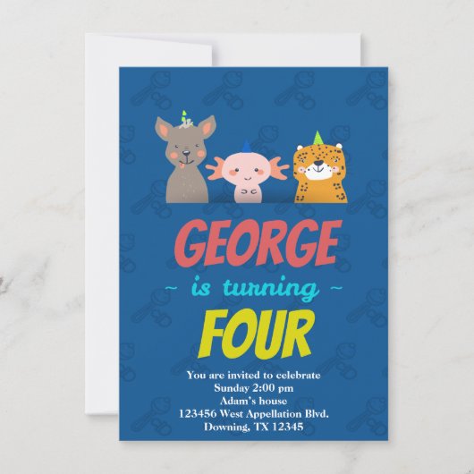 Invitation de dessin sur mesure pour bébé Cheetah  (Devant)