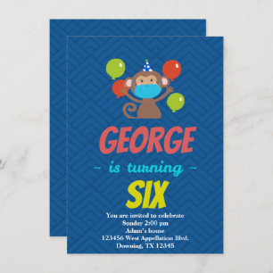 Invitation de dessin sur mesure pour singe enfant