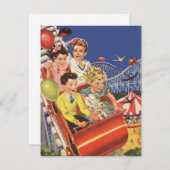 Invitation de Dessous de verre vintage pour enfant (Devant / Derrière)