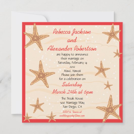 Invitation de destination après mariage (Dos)