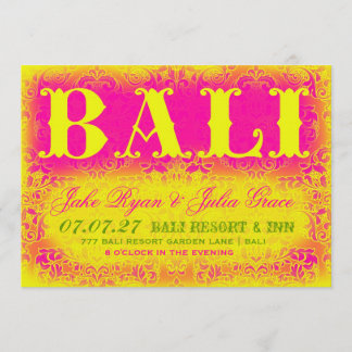 Invitation de destination de BALI