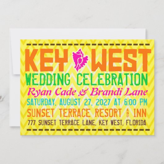 Invitation de destination de KEY WEST (Devant)