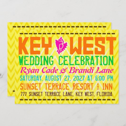 Invitation de destination de KEY WEST (Devant / Derrière)