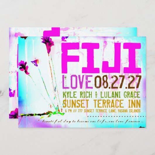 Invitation de destination FIJI ONE (Devant / Derrière)