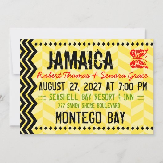Invitation de destination JAMAICA (Devant)