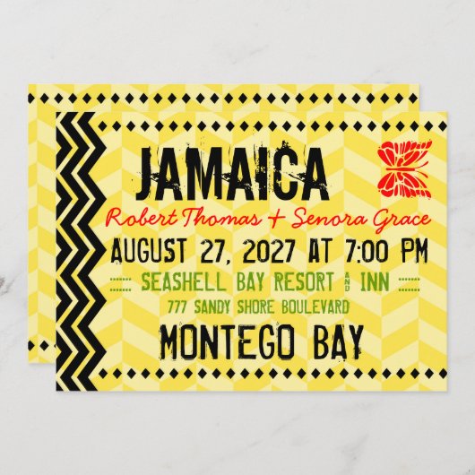 Invitation de destination JAMAICA (Devant / Derrière)