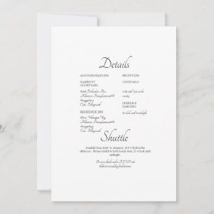 Invitation de détail de mariage de site web formel