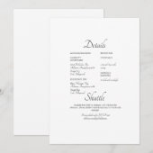 Invitation de détail de mariage de site web formel (Devant / Derrière)