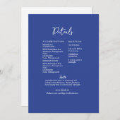 Invitation de détails du Mariage bleu (Devant / Derrière)