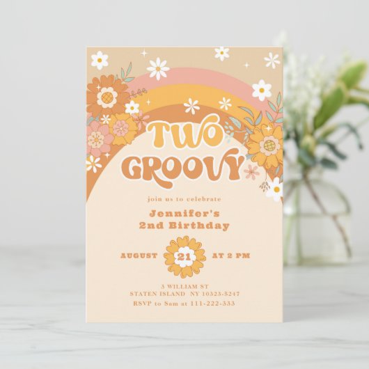 Invitation de deux ans rétro super (Debout devant)