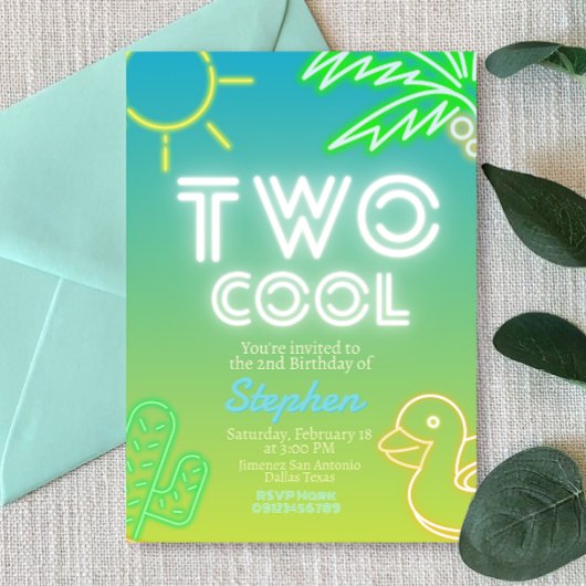 Invitation de deux Cool 2e anniversaire