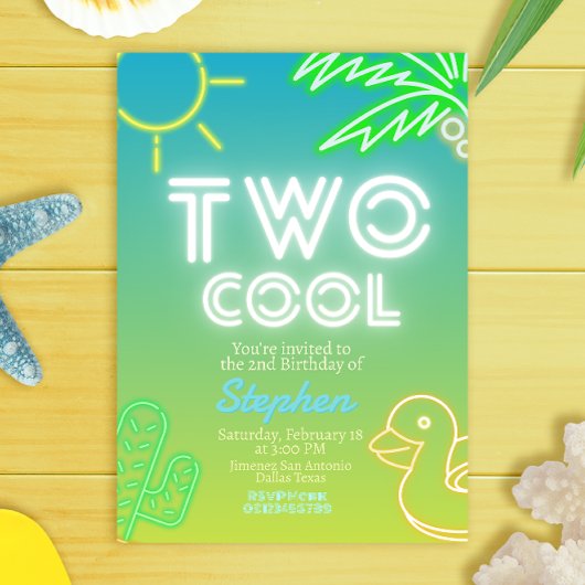 Invitation de deux Cool 2e anniversaire