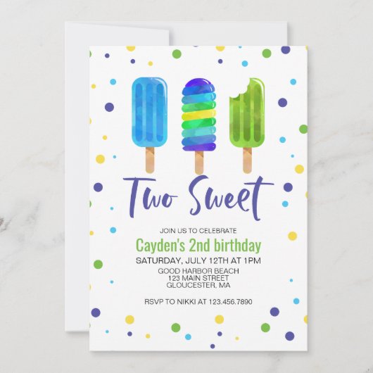 Invitation de deux Cool 2e anniversaire (Devant)