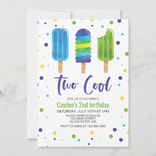 Invitation de deux Cool 2e anniversaire (Devant)
