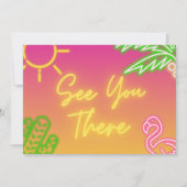 Invitation de deux Cool Neon Pool avec photo (Dos)