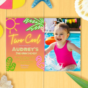 Invitation de deux Cool Neon Pool avec photo