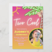 Invitation de deux Cool Neon Pool avec photo (Devant)