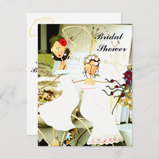 Invitation de deux mariées à une douche nuptiale (Devant / Derrière)