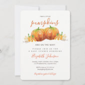 Invitation de deux petits Baby showers Citrouille (Devant)