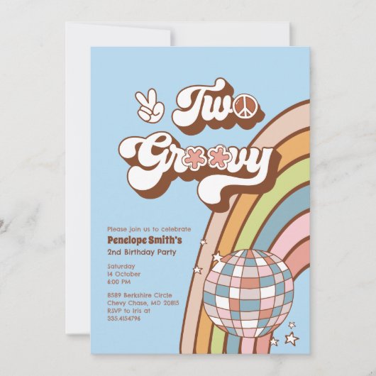 Invitation de deux Super fête d'anniversaire (Devant)