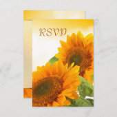 Invitation de deux tournesols RSVP (Devant / Derrière)