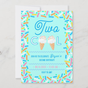 Invitation de deuxième anniversaire Two Cool glace