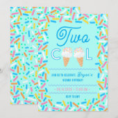 Invitation de deuxième anniversaire Two Cool glace (Devant / Derrière)