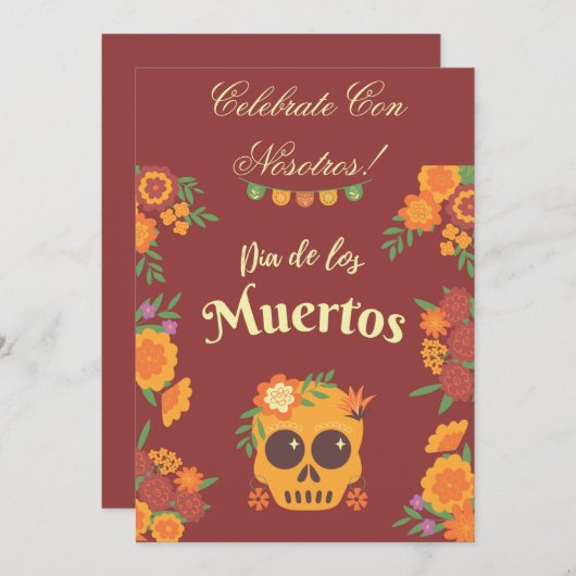 Invitation de DIA DE LOS MUERTOS (Devant / Derrière)
